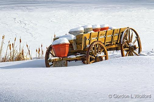 Snowy Old Milk Wagon_05673.jpg - Photographed near Burritts Rapids, Ontario, Canada.